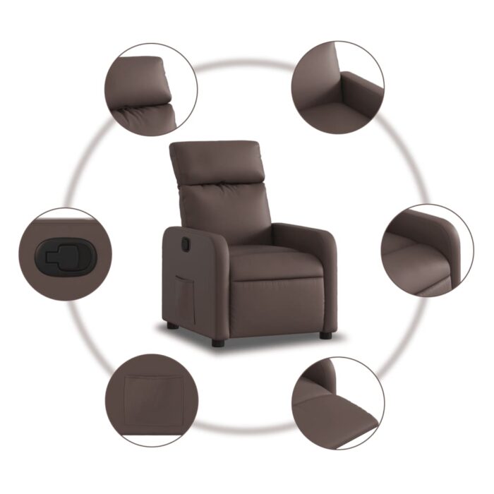 Fauteuil inclinable Marron Similicuir – Image 3
