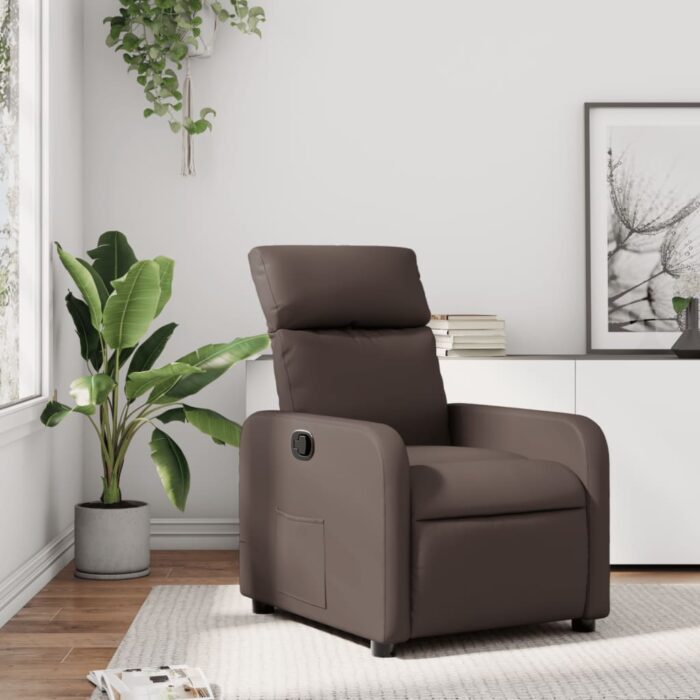 Fauteuil inclinable Marron Similicuir – Image 1