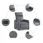 Fauteuil inclinable Gris Similicuir – Image 3