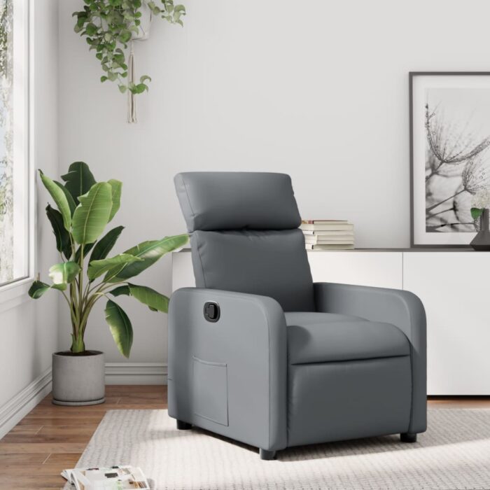 Fauteuil inclinable Gris Similicuir – Image 1