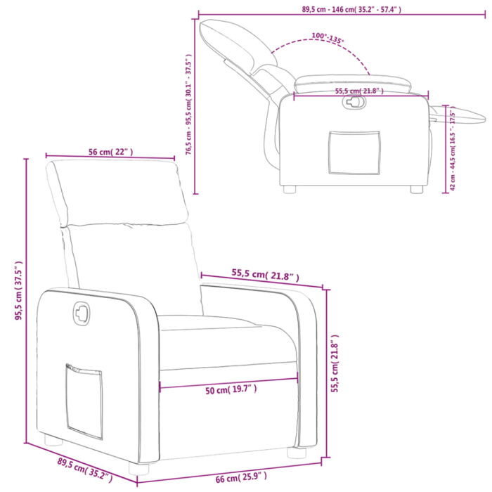 Fauteuil inclinable Rouge bordeaux Similicuir – Image 9