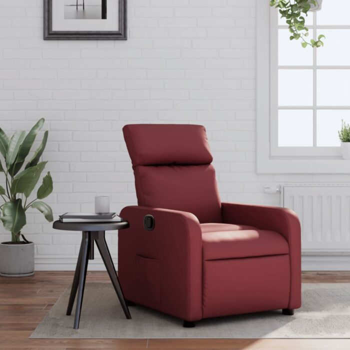 Fauteuil inclinable Rouge bordeaux Similicuir – Image 1