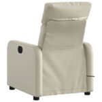 Fauteuil inclinable de massage Crème Similicuir – Image 2