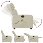 Fauteuil inclinable de massage Crème Similicuir – Image 3