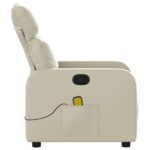 Fauteuil inclinable de massage Crème Similicuir – Image 6