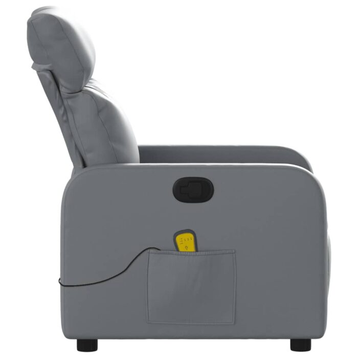 Fauteuil de massage inclinable Gris Similicuir – Image 6