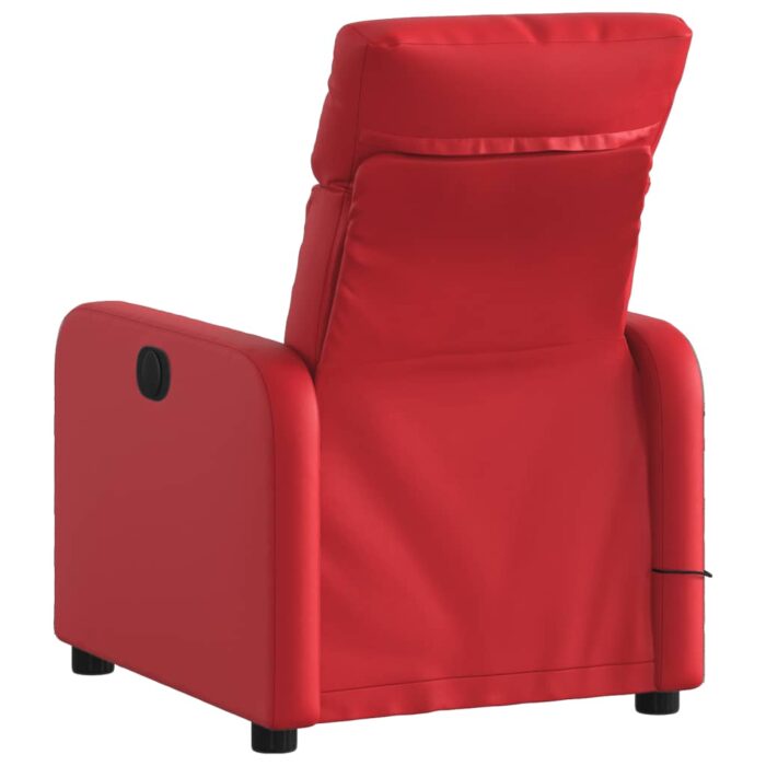 Fauteuil de massage inclinable rouge similicuir – Image 2