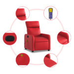 Fauteuil de massage inclinable rouge similicuir – Image 4