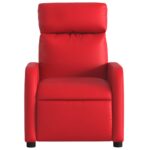 Fauteuil de massage inclinable rouge similicuir – Image 5