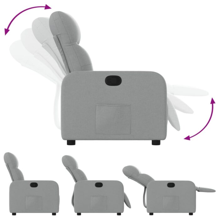 Fauteuil inclinable Gris clair Tissu – Image 2