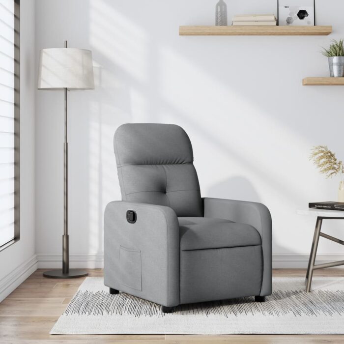 Fauteuil inclinable Gris clair Tissu – Image 1