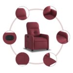 Fauteuil inclinable Rouge bordeaux Tissu – Image 3