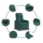 Fauteuil inclinable Vert foncé Tissu – Image 3