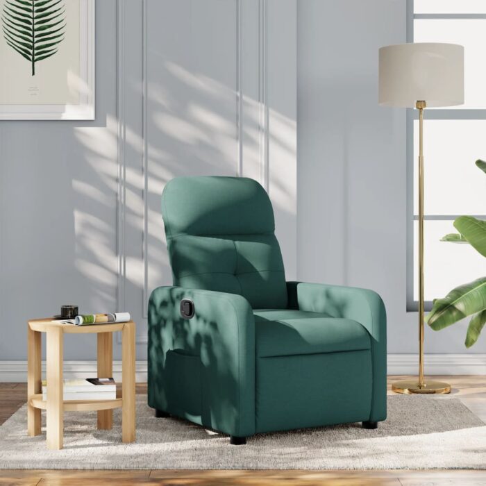 Fauteuil inclinable Vert foncé Tissu – Image 1