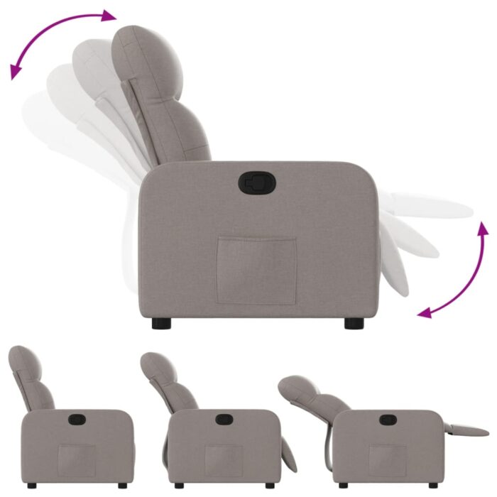 Fauteuil inclinable Taupe Tissu – Image 2