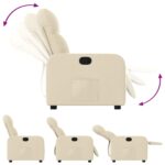 Fauteuil inclinable Crème Tissu – Image 2