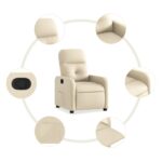 Fauteuil inclinable Crème Tissu – Image 3