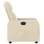 Fauteuil inclinable Crème Tissu – Image 5