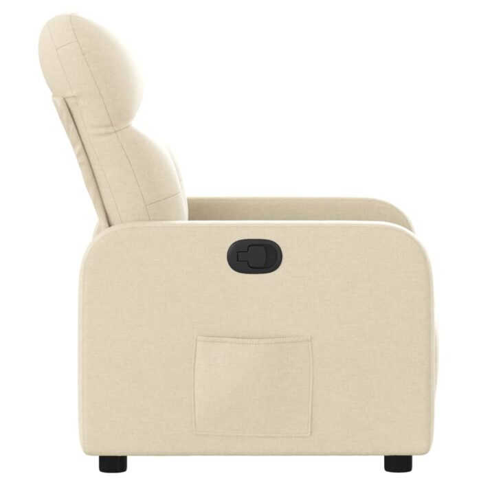 Fauteuil inclinable Crème Tissu – Image 5