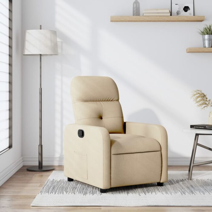 VXL8721012371620_m_en_hd_1.jpg Fauteuil inclinable Crème Tissu – Image 1