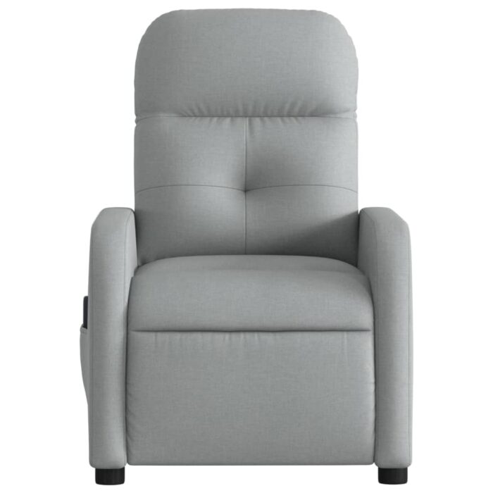Fauteuil de massage inclinable Gris clair Tissu – Image 5