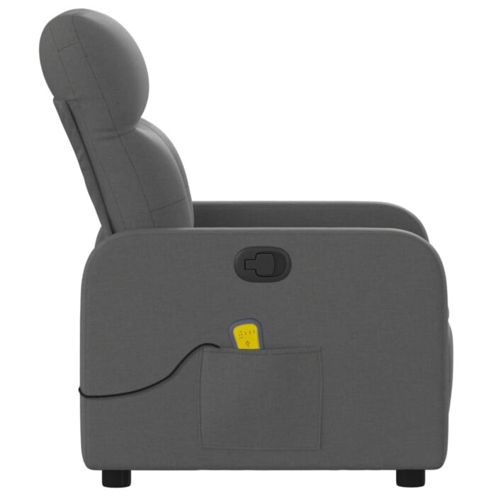 Fauteuil de massage inclinable Gris foncé Tissu – Image 6