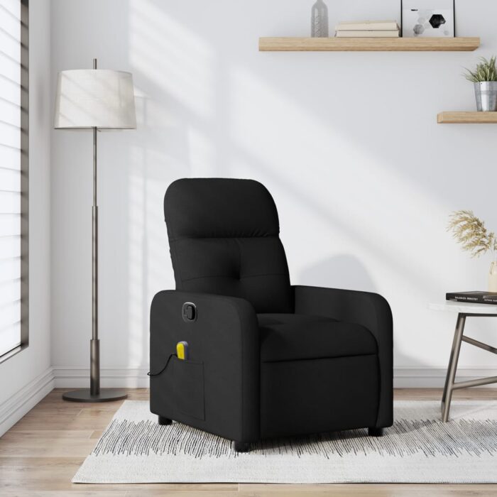 Fauteuil de massage inclinable Noir Tissu – Image 1
