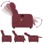 Fauteuil de massage inclinable Rouge bordeaux Tissu – Image 3