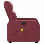 Fauteuil de massage inclinable Rouge bordeaux Tissu – Image 6