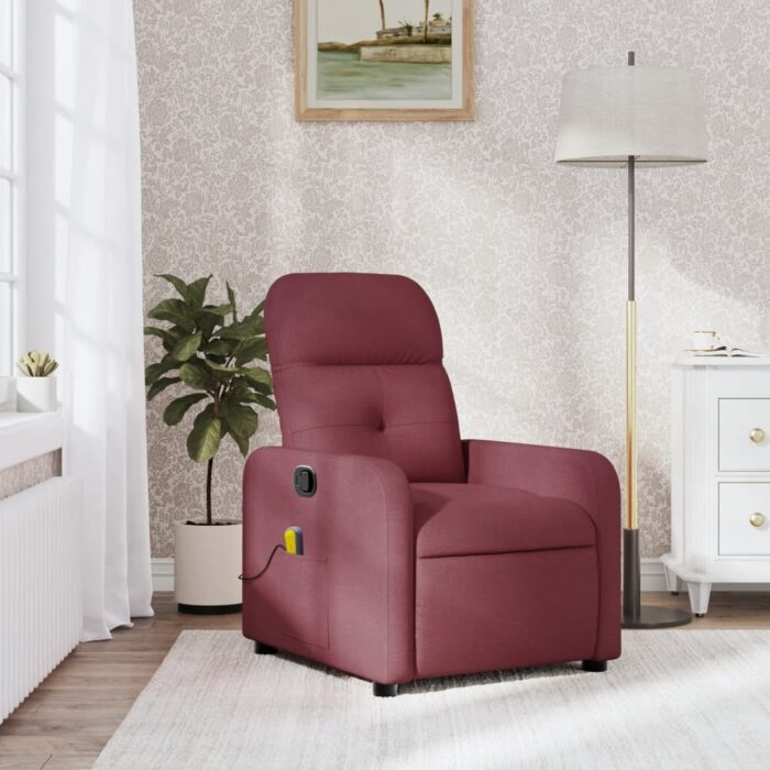 Fauteuil de massage inclinable Rouge bordeaux Tissu – Image 1