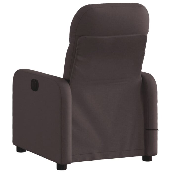 Fauteuil de massage inclinable Marron foncé Tissu – Image 2