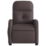 Fauteuil de massage inclinable Marron foncé Tissu – Image 5