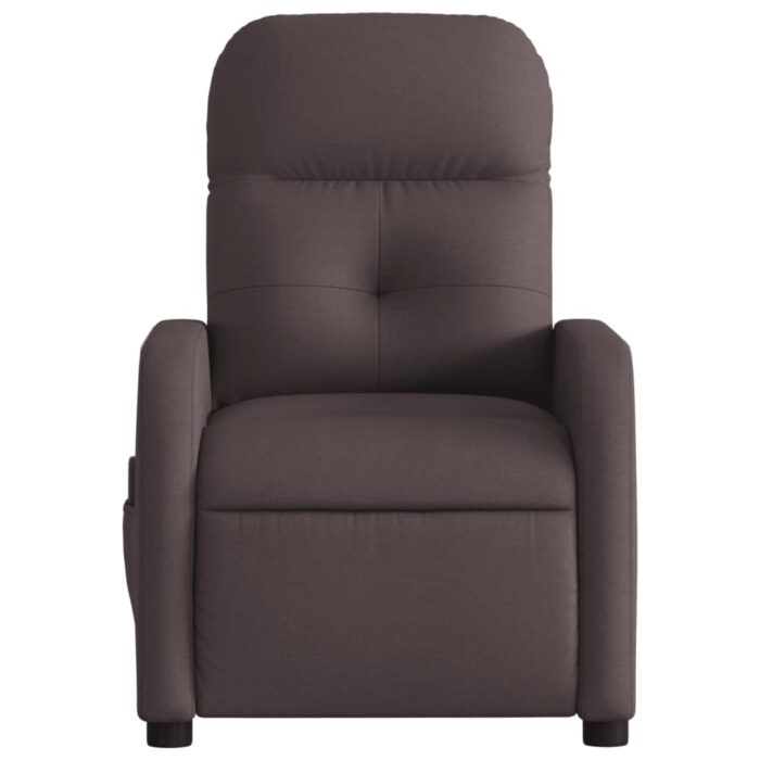 Fauteuil de massage inclinable Marron foncé Tissu – Image 5