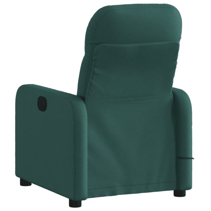 Fauteuil de massage inclinable Vert foncé Tissu – Image 2