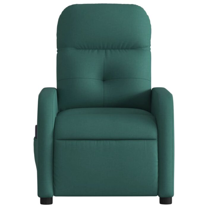 Fauteuil de massage inclinable Vert foncé Tissu – Image 5