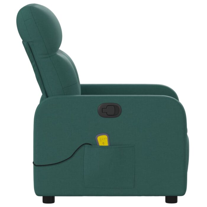 Fauteuil de massage inclinable Vert foncé Tissu – Image 6