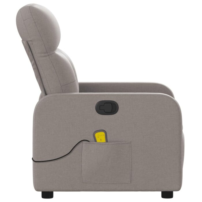 Fauteuil de massage inclinable Taupe Tissu – Image 6