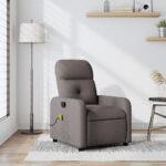 Fauteuil de massage inclinable Taupe Tissu