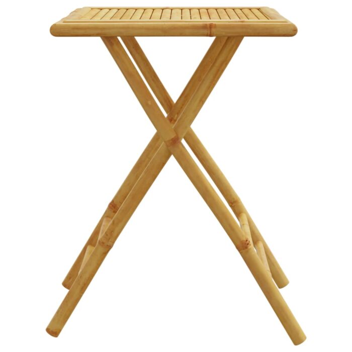 Table de jardin pliable 55x55x75 cm bambou – Image 3