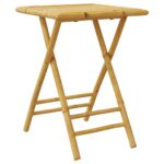 Table de jardin pliable 55x55x75 cm bambou – Image 4
