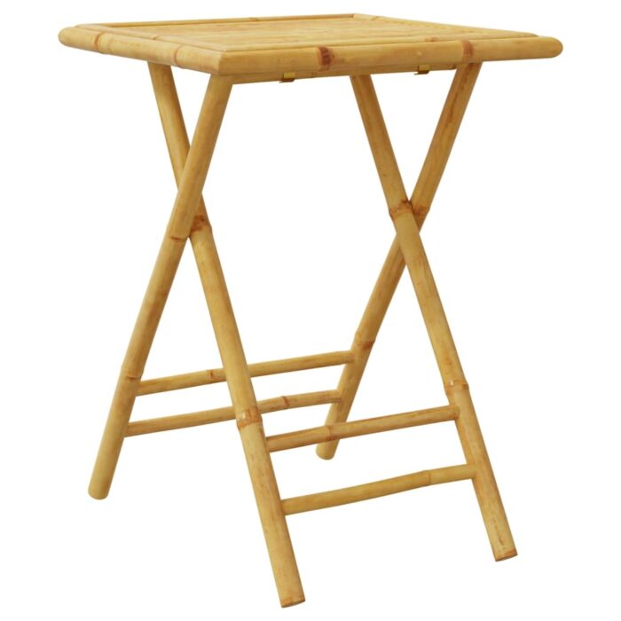Table de jardin pliable 55x55x75 cm bambou – Image 4