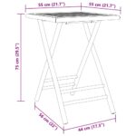 Table de jardin pliable 55x55x75 cm bambou – Image 6