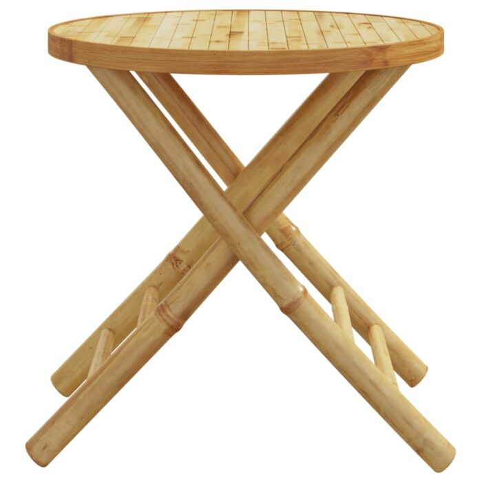 Table de jardin pliable Ø45x45 cm bambou – Image 3
