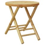 Table de jardin pliable Ø45x45 cm bambou – Image 4