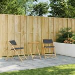 Table de jardin pliable Ø55x75 cm bambou – Image 2