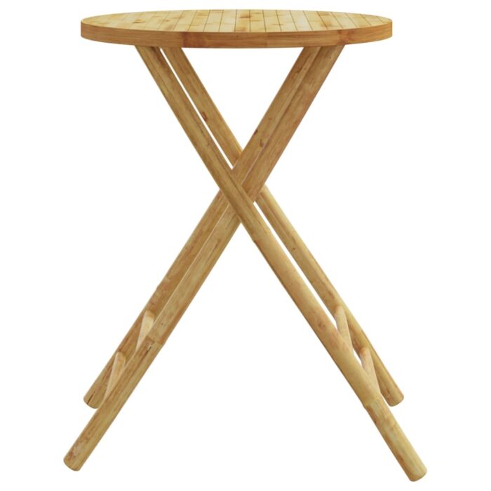 Table de jardin pliable Ø55x75 cm bambou – Image 4