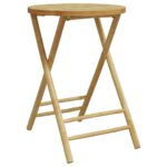 Table de jardin pliable Ø55x75 cm bambou – Image 5