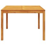 Table à manger de jardin 110x110x75 cm bois d'acacia massif – Image 2