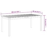 Table à manger de jardin 180x90x75 cm bois massif d'acacia – Image 8