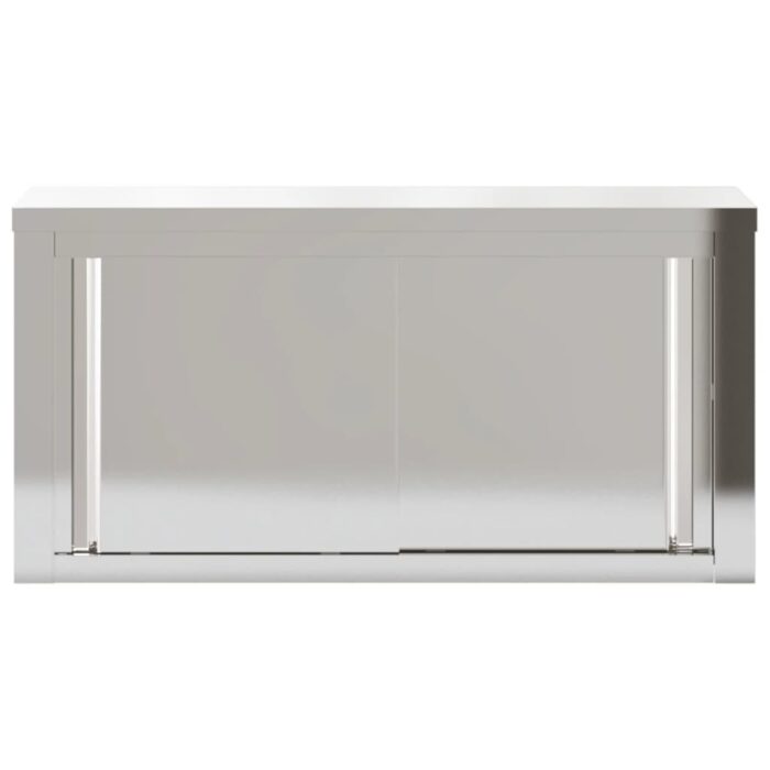 Armoire murale de cuisine avec portes coulissantes inox – Image 4